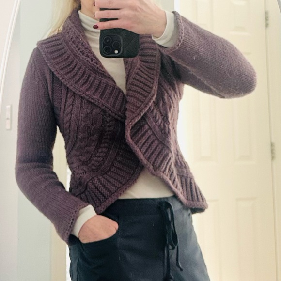 Made in Italy Wool blend Purple Knit Sweater XS - Picture 2 of 12
